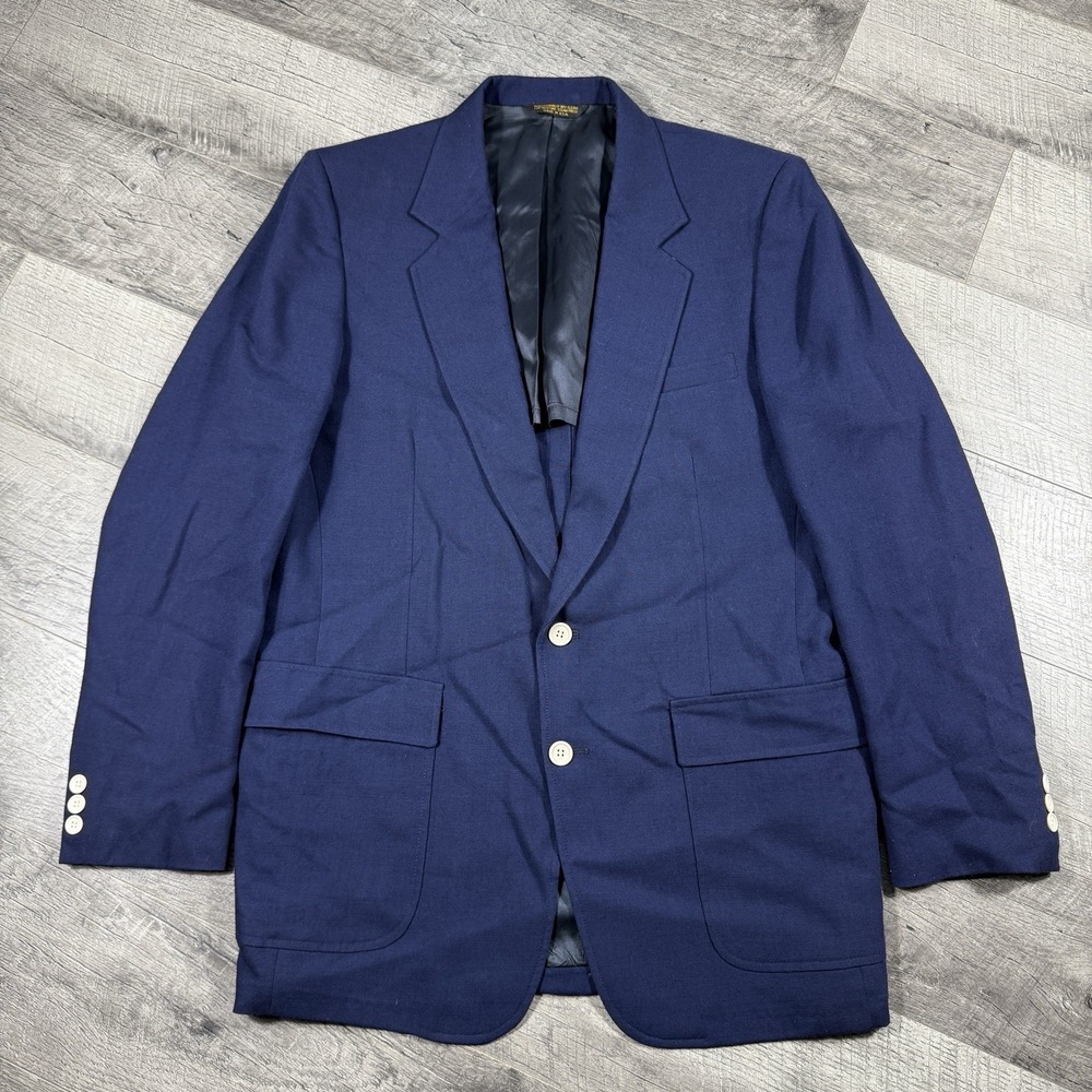 Vintage 70s Men's Hopsack knit blazer jacket sport suit Coat Made In USA Size 44
